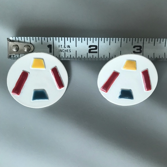 Vintage Enamel Abstract Earrings - Picture 4 of 4